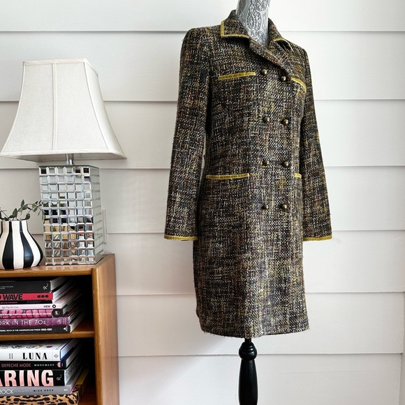 Vintage Georgiou Tweed Coat with Velvet Trim - Picture 7 of 10